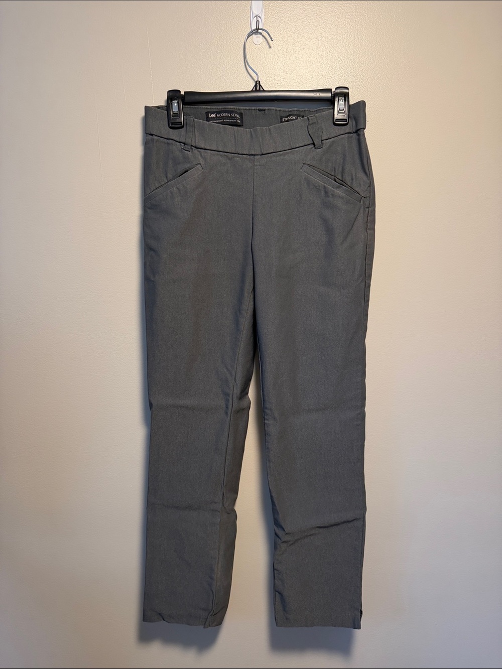 Lee Modern Series Straight Fit Gray Dress Pants